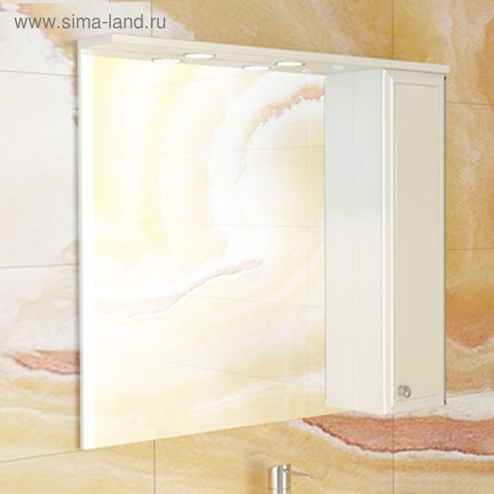 Зеркало шкаф Comforty Сочи 85 для ванной, 81.6х84х15.5 см, цвет белый - Фото 1