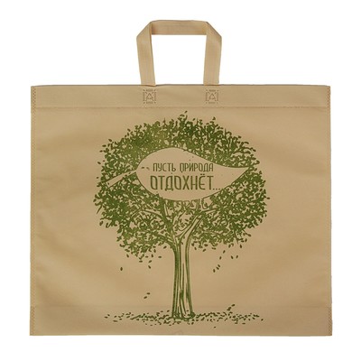 Пакет с петлевой ручкой «Эко», 43.8×52 см, бежевый