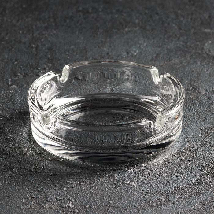 Пепельница ОСЗ «Круглая», d=10.6 см, стекло, прозрачная - Фото 1