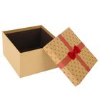 Набор коробок 2в1 квадрат "Сердечки" (23*23*14/20,5*20,5*12,5 см), цвет красный - Фото 3