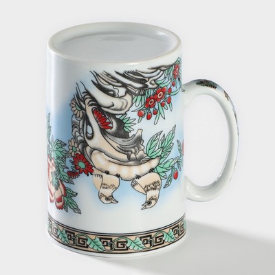 Кружка с крышкой и ситом «Птицы в пионах», 300 мл, керамика