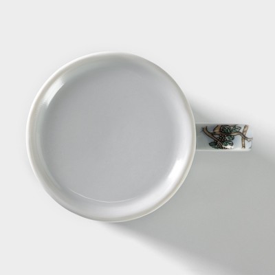 Кружка с крышкой и ситом «Птицы в пионах», 300 мл, керамика