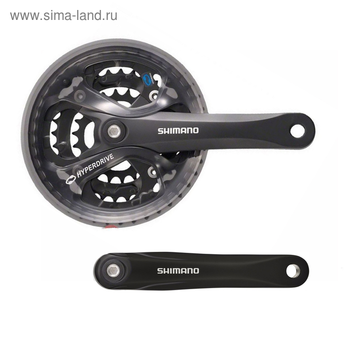 Система Shimano Acera, M361, квадрат, 170 мм, 42/32/22T, с защитой, цвет чёрный - Фото 1