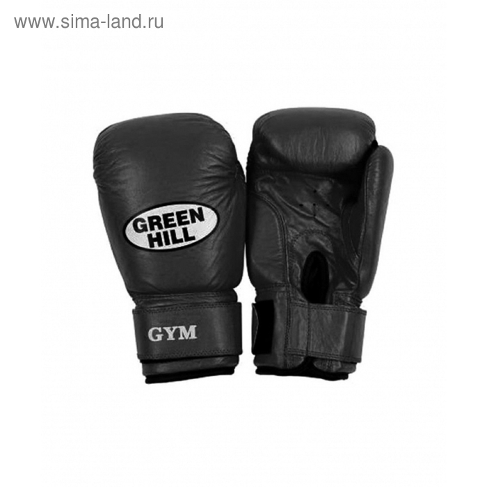 Боксерские перчатки BGG-2018 GYM 18 oz черные кожа - Фото 1
