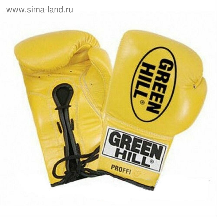 Боксёрские перчатки Proffi, 10 унций, цвет жёлтый - Фото 1