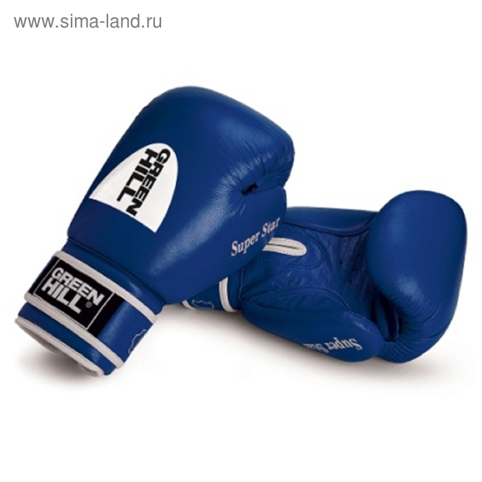 Боксёрские перчатки с новым логотипом Super Star, 10 унций, цвет синий - Фото 1