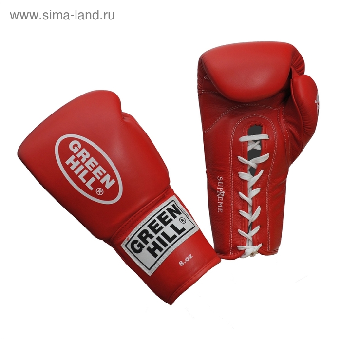 Боксерские перчатки BGS-2111 SUPREME 10oz красные кожа - Фото 1