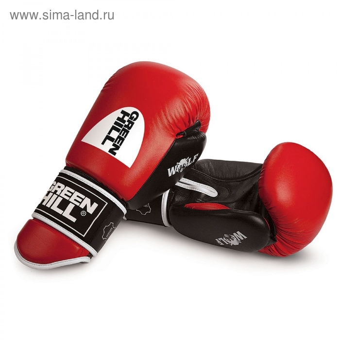 Боксерские перчатки BGT-2242 WOLF 14 oz красные/черные кожа - Фото 1