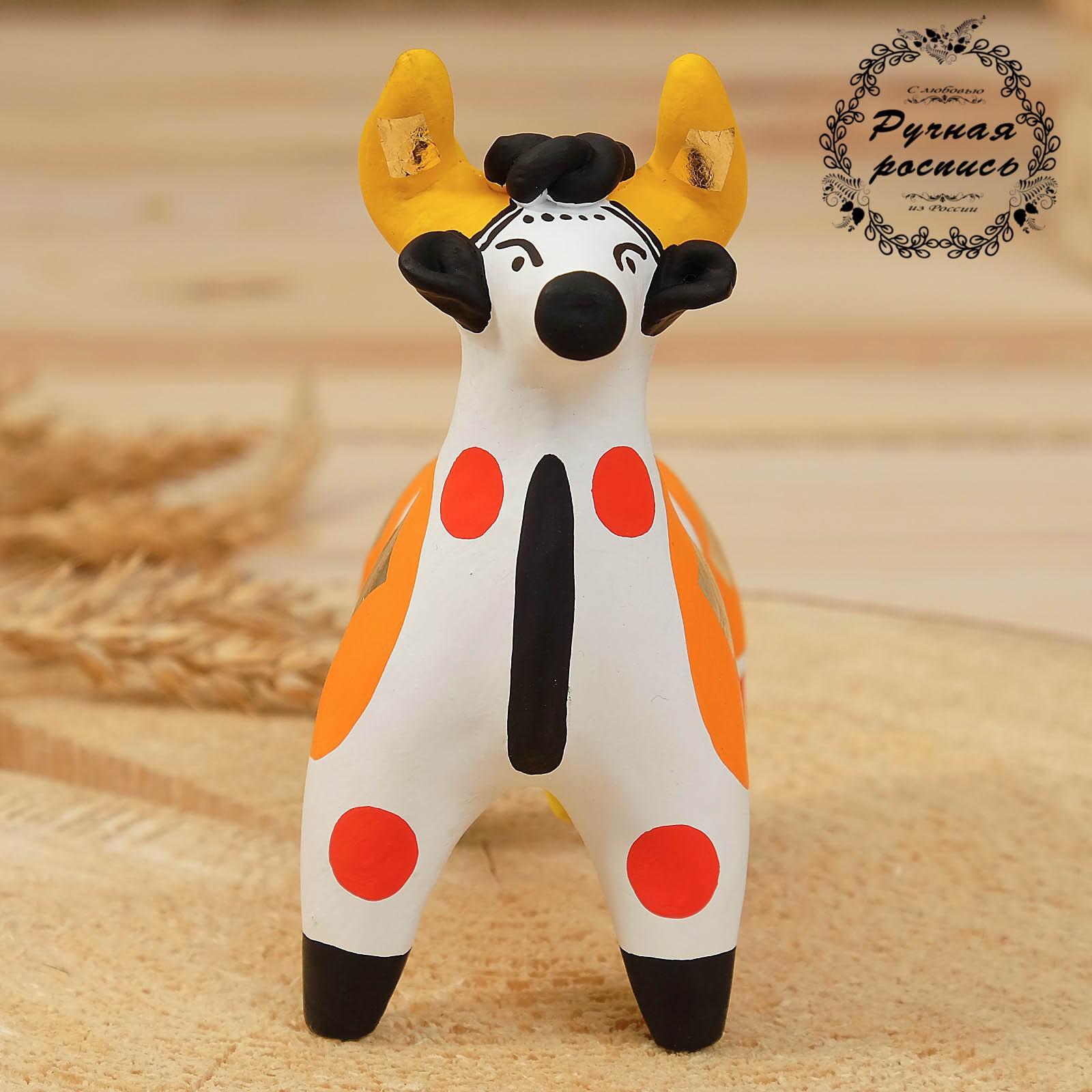 Дымковская игрушка "Корова", 12 см, микс (1476960) - Купить по цене от ...