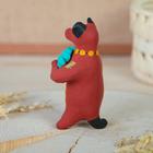 Дымковская игрушка "Медведь с цветком, с петухом, с гармонью", 11 см,  микс - фото 24418110