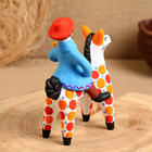 Дымковская игрушка "Всадник с букетом", 16 см - фото 9546252