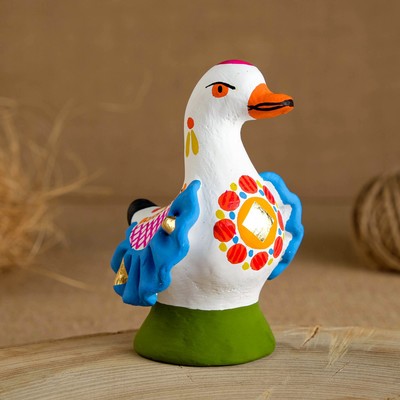 Дымковская игрушка «Утка» 10 см, микс