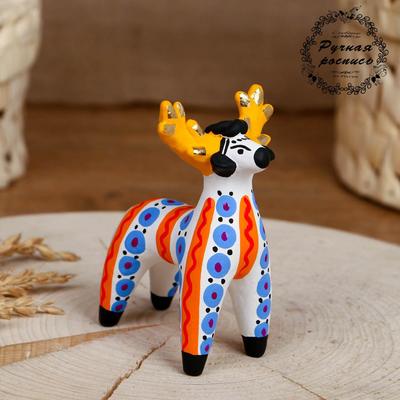 Дымковская игрушка «Олень» 10 см, микс