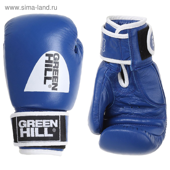 Боксерские перчатки GYM, 6 унций, цвет синий - Фото 1