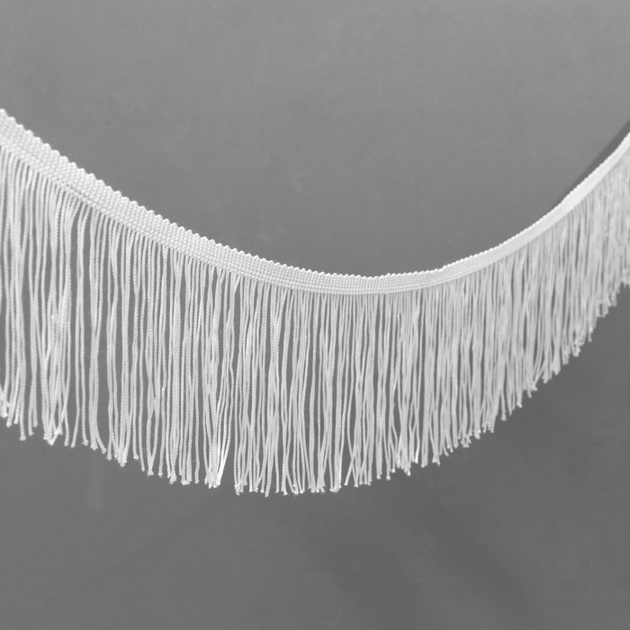 Тесьма декоративная «Бахрома», 10 см, 5 ± 0,5 м, цвет белый