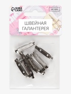 Основа для броши, 2 отверстия, 30 мм, 10 шт., цвет серебряный - Фото 9