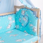 Комплект в кроватку "Слонята" (5 предметов), цвет голубой (арт. 51/1) - Фото 5