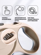 Рулетка, 3 м, до 15 кг, с системой эффективного скручивания поводка. бежевая, коричневая - Фото 2