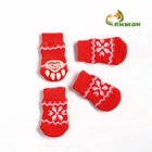 Носки нескользящие «Снежинка», размер М (3/4×7 см), набор 4 шт., красные - Фото 3