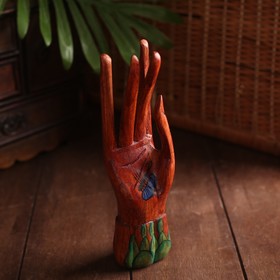 Подставка для колец дерево "Рука роспись" 20 см