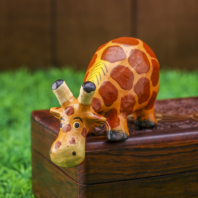 Сувенир «Жираф Стёпа подглядывает», 11×8×4.5 см, дерево