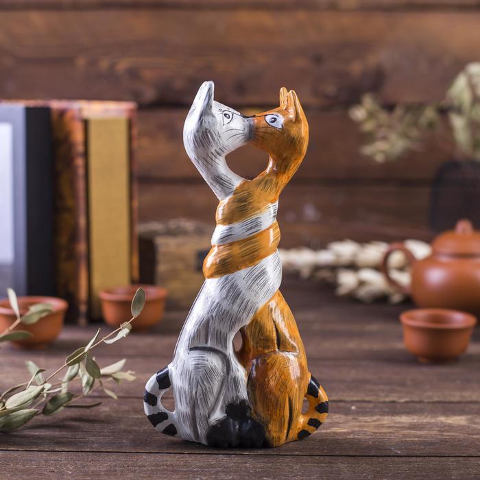 Сувенир «Целующиеся коты», 19×4×11 см, дерево - Фото 1