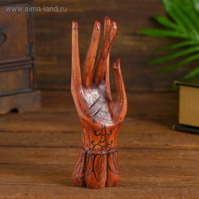 Подставка для колец «Рука роспись», 20 см, дерево - Фото 1