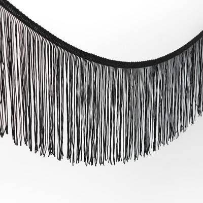 Тесьма декоративная «Бахрома», 150 мм, 5 ± 0,5 м, цвет чёрный