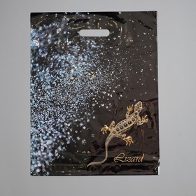 Пакет «Ящерица», полиэтиленовый с вырубной ручкой, 60 мкм 38?47 см (комплект 50 шт)