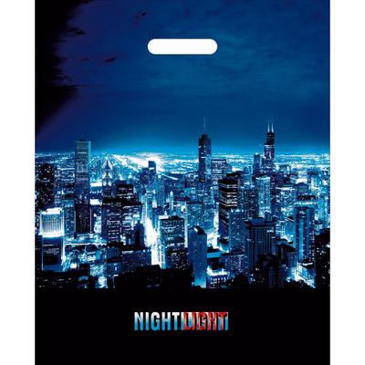 Пакет «Ночные огни», полиэтиленовый с вырубной ручкой, 38×47 см, 60 мкм