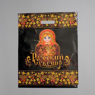 Пакет «Матрешка», полиэтиленовый с вырубной ручкой, 38×47 см, 60 мкм