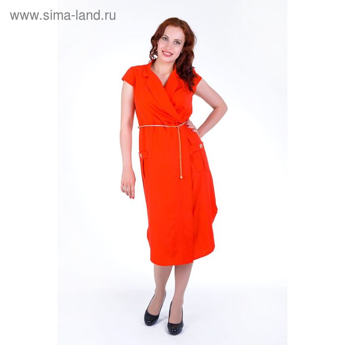 Платье женское, размер 50, рост 168, цвет арбуз (арт. 17251 С+) - Фото 1