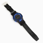 Часы наручные электронные детские "Спорт", ремешок силикон, l-23 см, синие - Фото 3