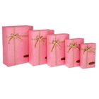Набор коробок 5в1 прямоуг "Модерн" (36*27*11-23*13,5*6 см), цвет розовый - Фото 1