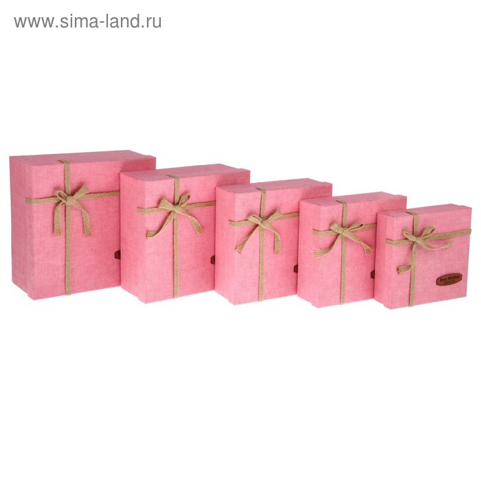 Набор коробок 5 в 1 "Классика", цвет розовый, 27,5 х 27,5 х 12,5 - 19,5 х 19,5 х 6,5 см - Фото 1