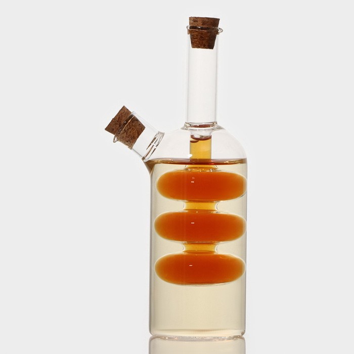 Бутыль стеклянная для соуса и масла 2 в 1 «Фьюжн», 250/100 мл, 8×6×20 см - Фото 1