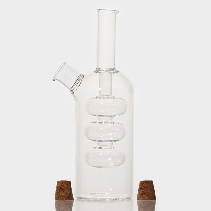 Бутыль стеклянная для соуса и масла 2 в 1 «Фьюжн», 250/100 мл, 8×6×20 см - фото 1908274885