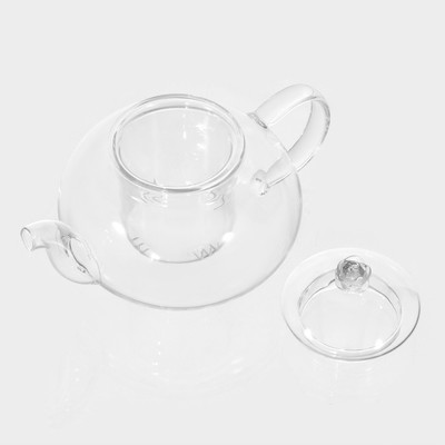 Заварочный чайник «Валенсия с розой», 600 мл, стеклянное сито, прозрачный