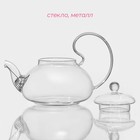 Чайник заварочный Доляна «Элегия», 600 мл, стекло, с металлическим ситом - Фото 3