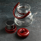 Чайник стеклянный заварочный с металлическим ситом «Цветочная фантазия», 600 мл - Фото 2