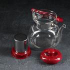 Чайник стеклянный заварочный с металлическим ситом «Цветочная фантазия», 850 мл - Фото 2