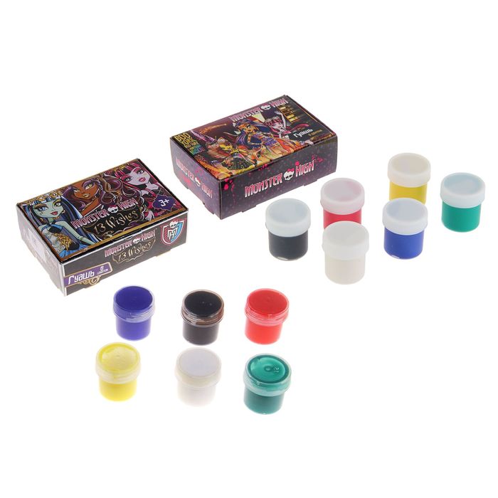 Гуашь 6 цветов Мonster High, микс - Фото 1