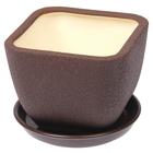 Горшок для цветов "Ноктюрн" шёлк, шоколадный цвет, 11,5 л - Фото 5