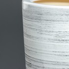 Кашпо "Цилиндр", глянец, бело-чёрное, керамика, 17 л - Фото 3