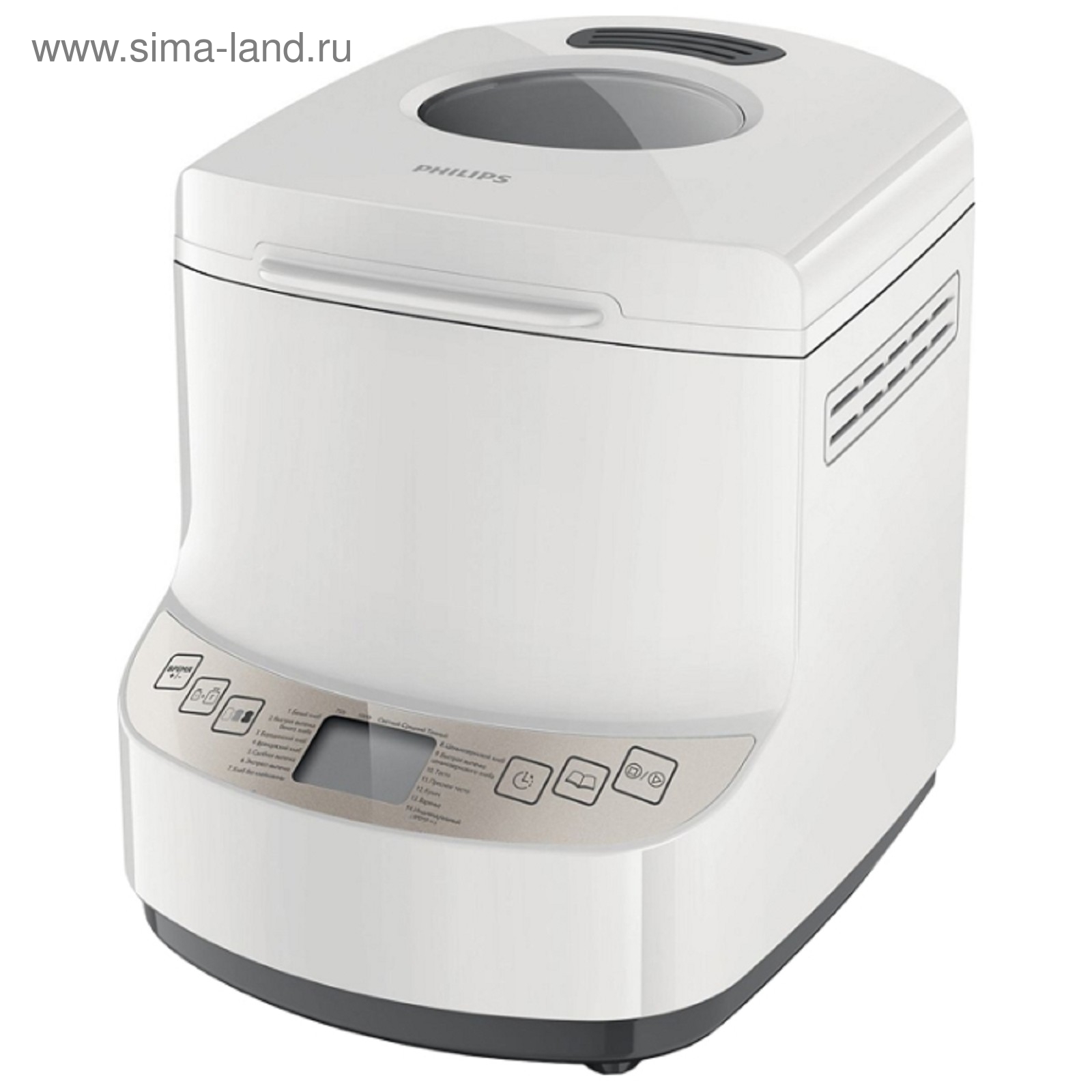 Хлебопечка Philips-HD9045/30, 600 Вт, 14 программ, 1 кг, выбор цвета  корочки, белая