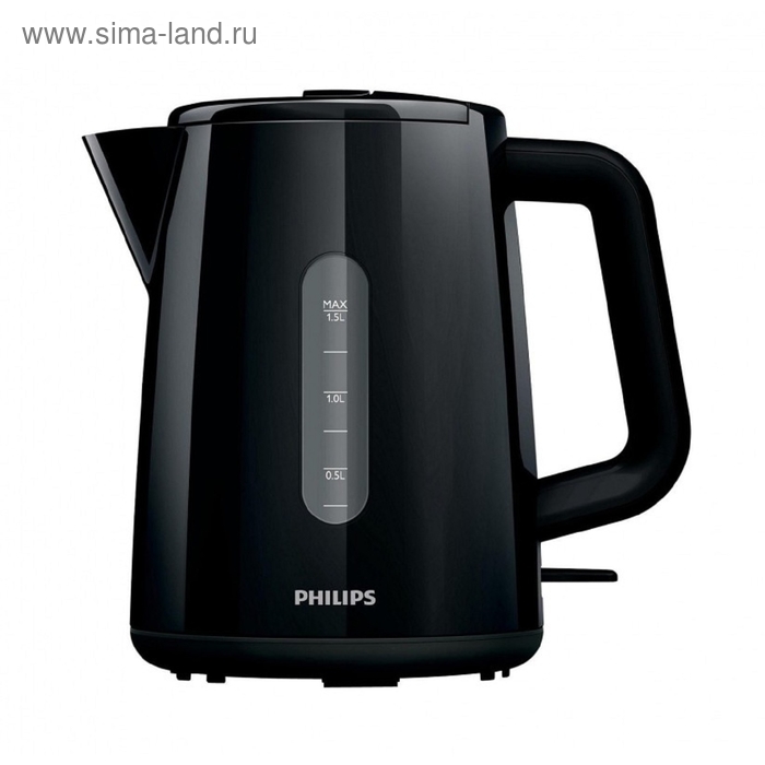 Чайник электрический Philips HD9300/90, пластик, 1.5 л, 2400 Вт, черный - Фото 1