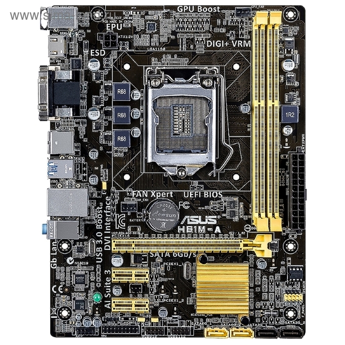 Материнская плата Asus H81M-A, Soc-1150, Intel H81, 2xDDR3, mATX, Ret - Фото 1