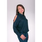 Блузка женская L3161 цвет темно-синий, размер  S(44) - Фото 3
