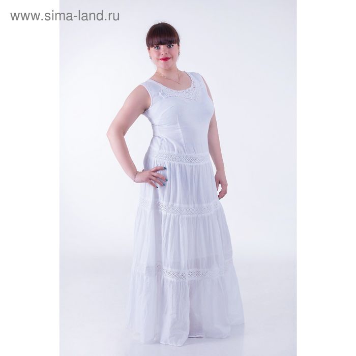 Платье женское D-1-15-35 С+ цвет белый, размер  XL(50) - Фото 1
