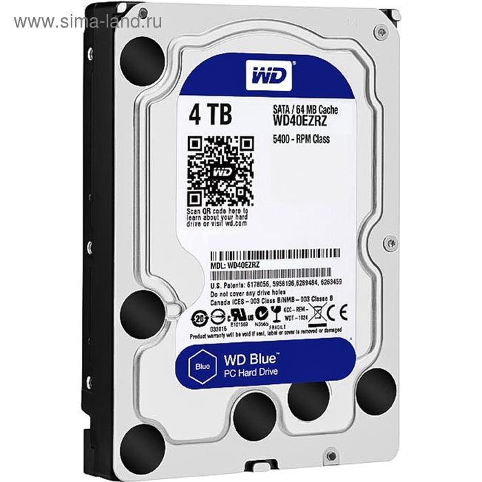 Жесткий диск WD Blue 4Tb (WD40EZRZ) SATA-III - Фото 1